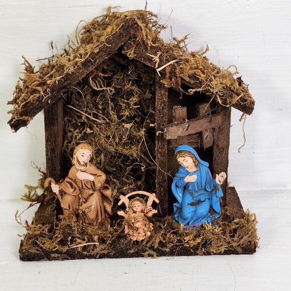 Nativity Set Christmas Manger Creche 6.5" Mary Joseph Jesus made in Italy - Picture 1 of 9